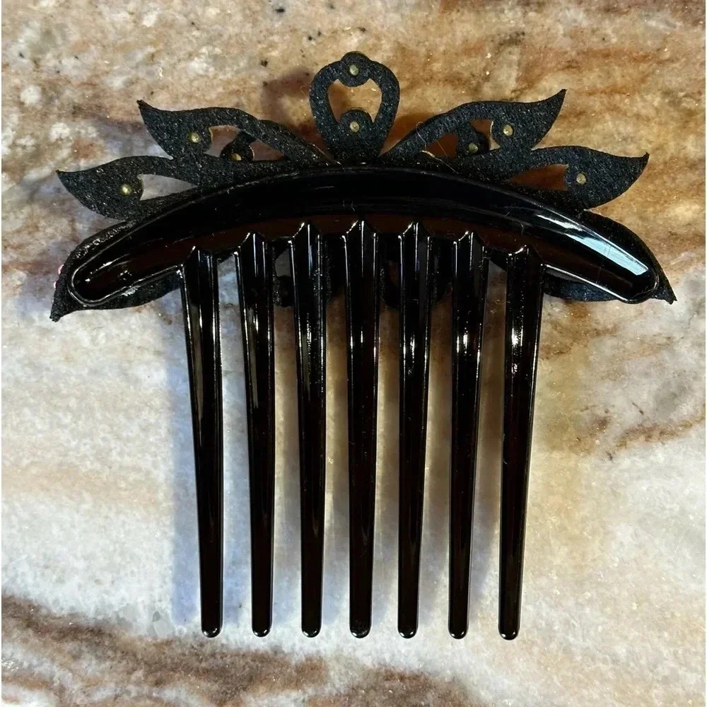 Rainbow Floral Crystal Rhinestone Hair Comb Large Size - Picture 3 of 3